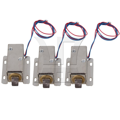 BQLZR Silver 12V Cabinet Locks Cabinet Door Electric Lock Assembly Solenoid