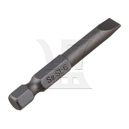 BQLZR 12 Pieces S2 Alloy Steel Hex Handle Flat Head Screwdriver Bits 1/4"