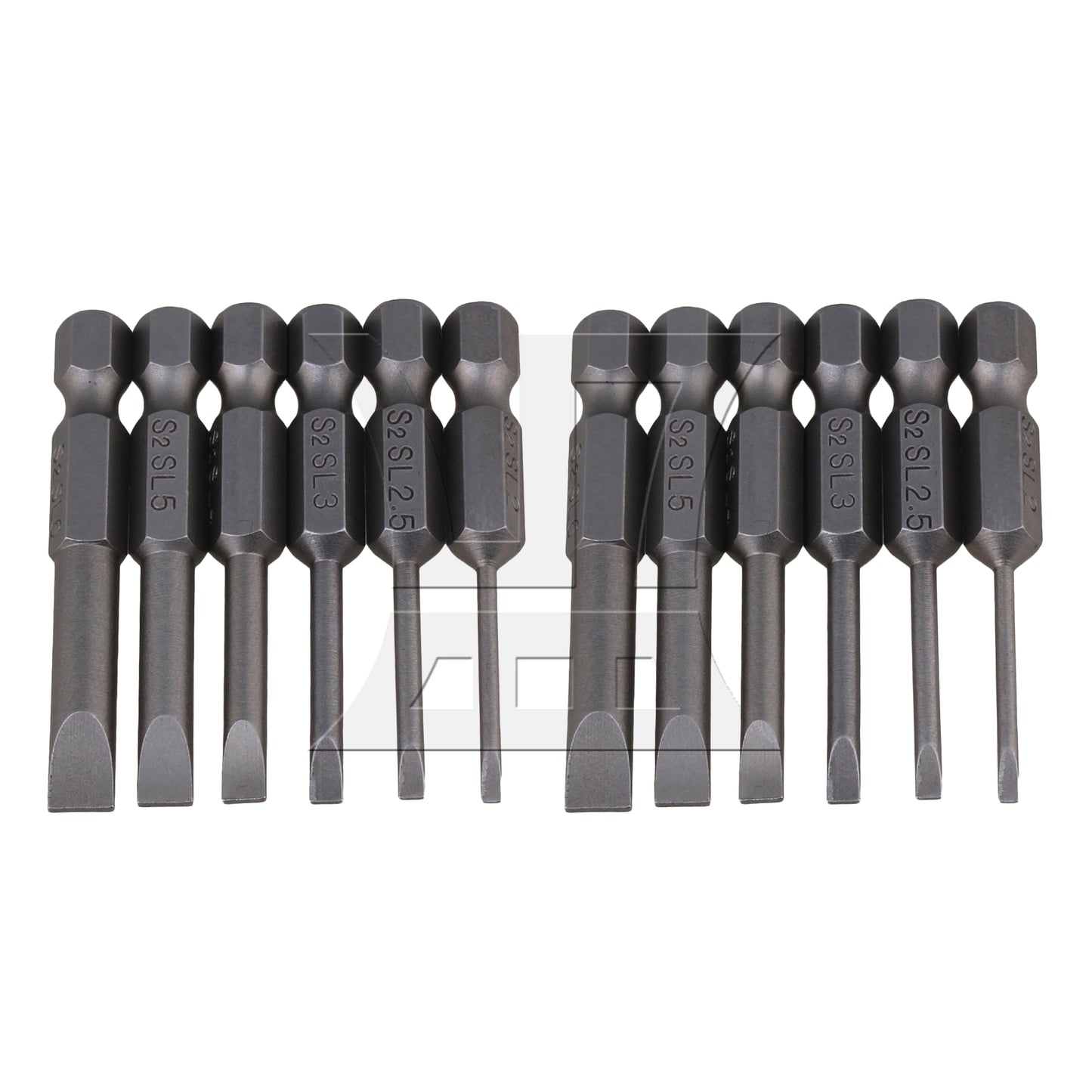 BQLZR 12 Pieces S2 Alloy Steel Hex Handle Flat Head Screwdriver Bits 1/4"