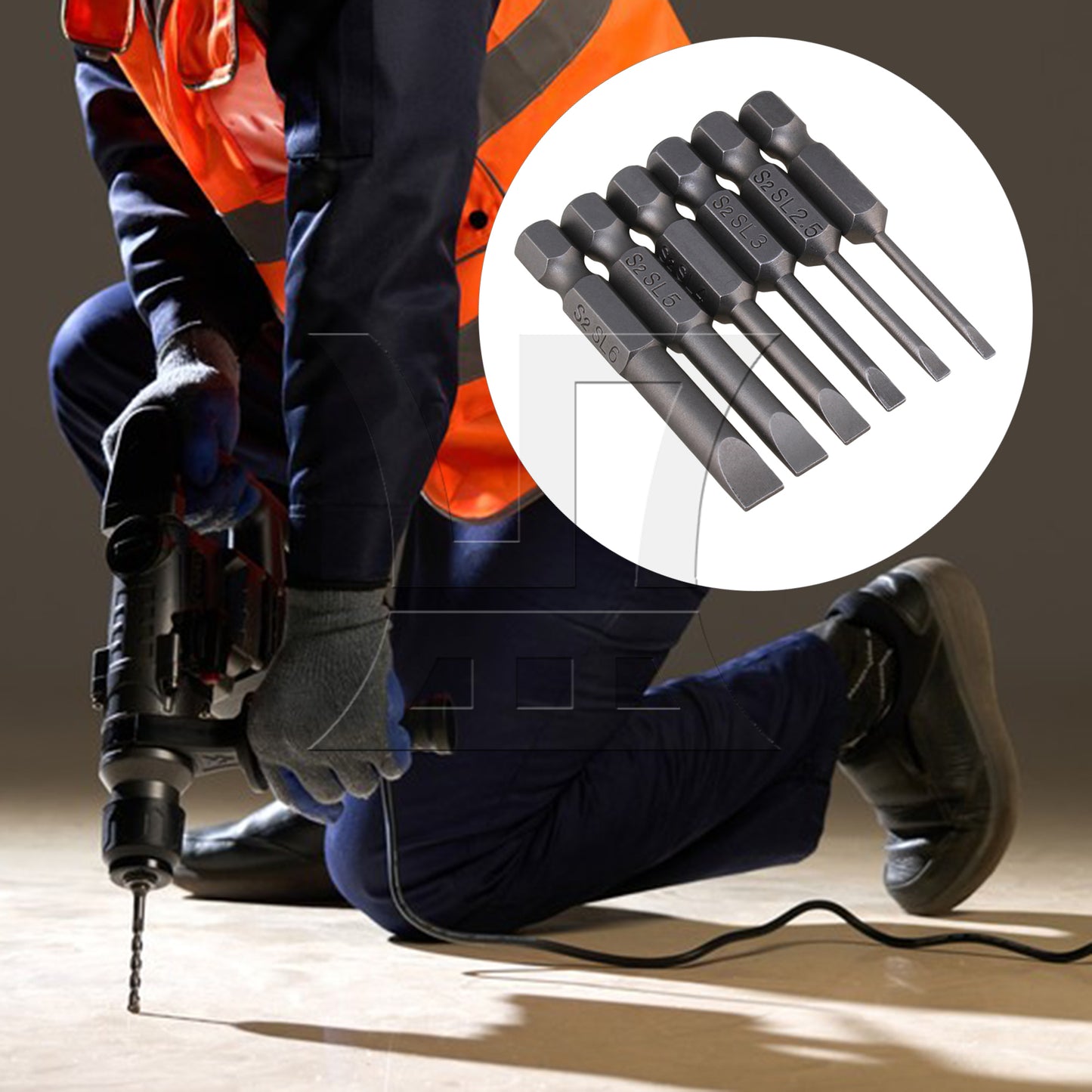 BQLZR 12 Pieces S2 Alloy Steel Hex Handle Flat Head Screwdriver Bits 1/4"