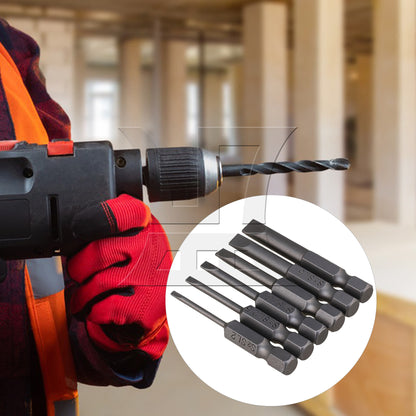 BQLZR 12 Pieces S2 Alloy Steel Hex Handle Flat Head Screwdriver Bits 1/4"