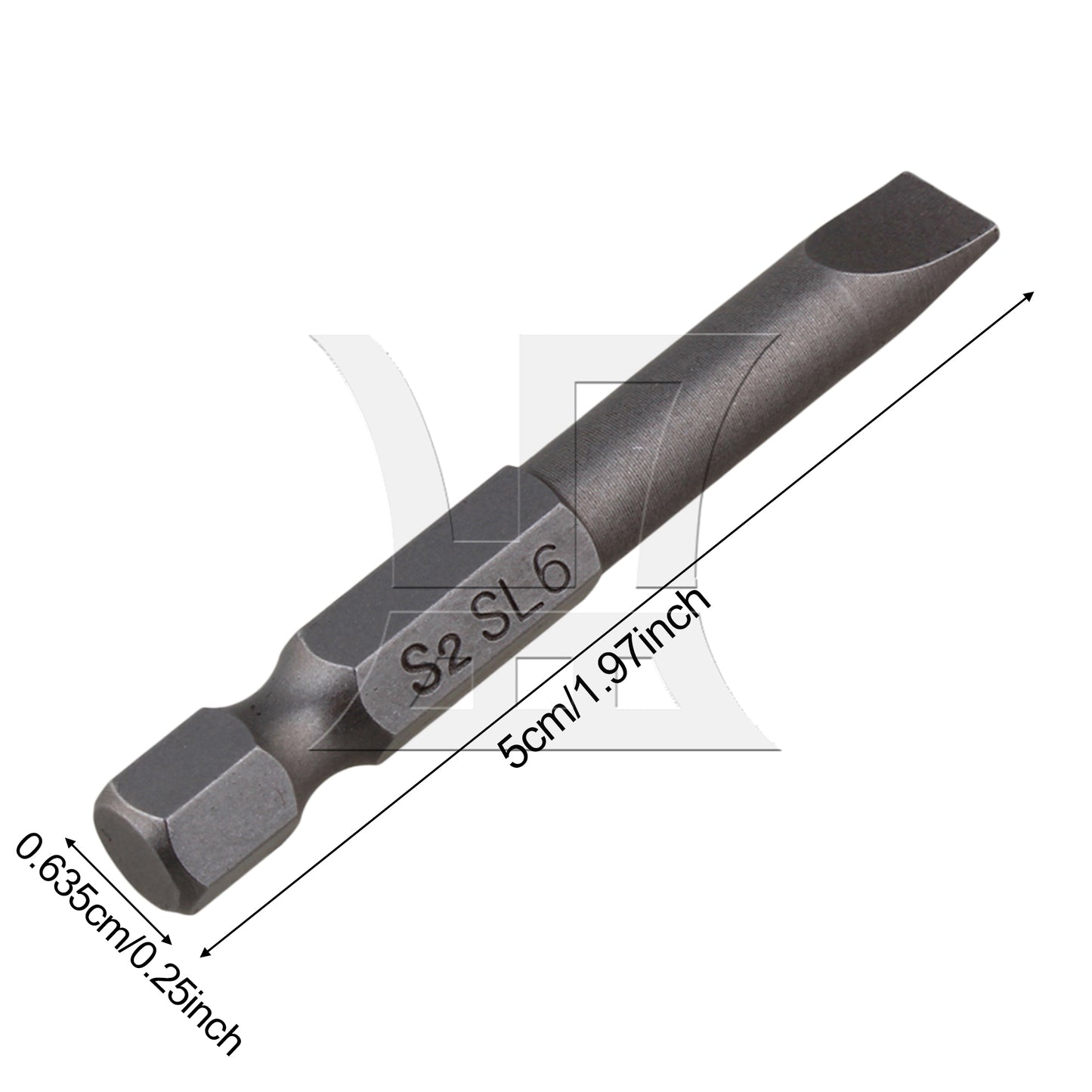 BQLZR 12 Pieces S2 Alloy Steel Hex Handle Flat Head Screwdriver Bits 1/4"