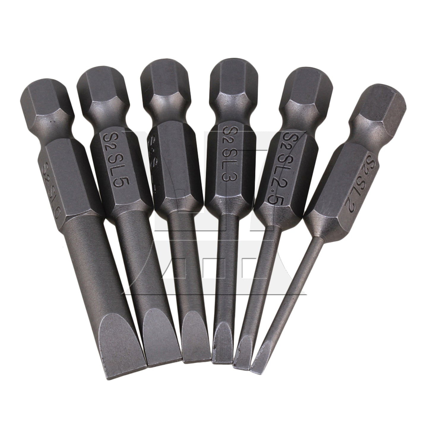 BQLZR 12 Pieces S2 Alloy Steel Hex Handle Flat Head Screwdriver Bits 1/4"