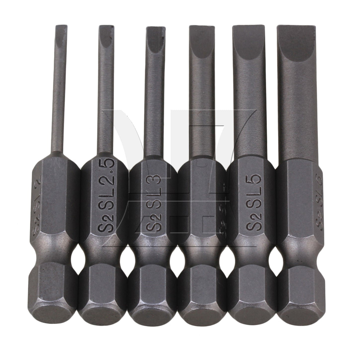 BQLZR 12 Pieces S2 Alloy Steel Hex Handle Flat Head Screwdriver Bits 1/4"