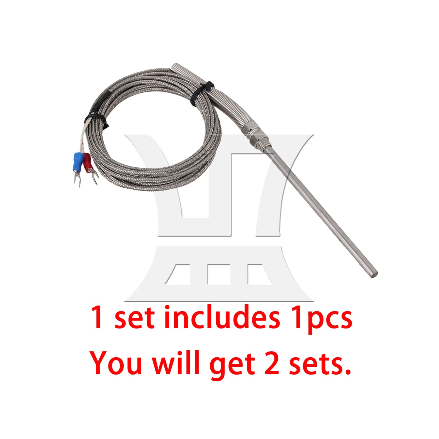 BQLZR Stainless Steel Thermocouple Cable 0.5x10x300cm Silver for Petrochemical Industry