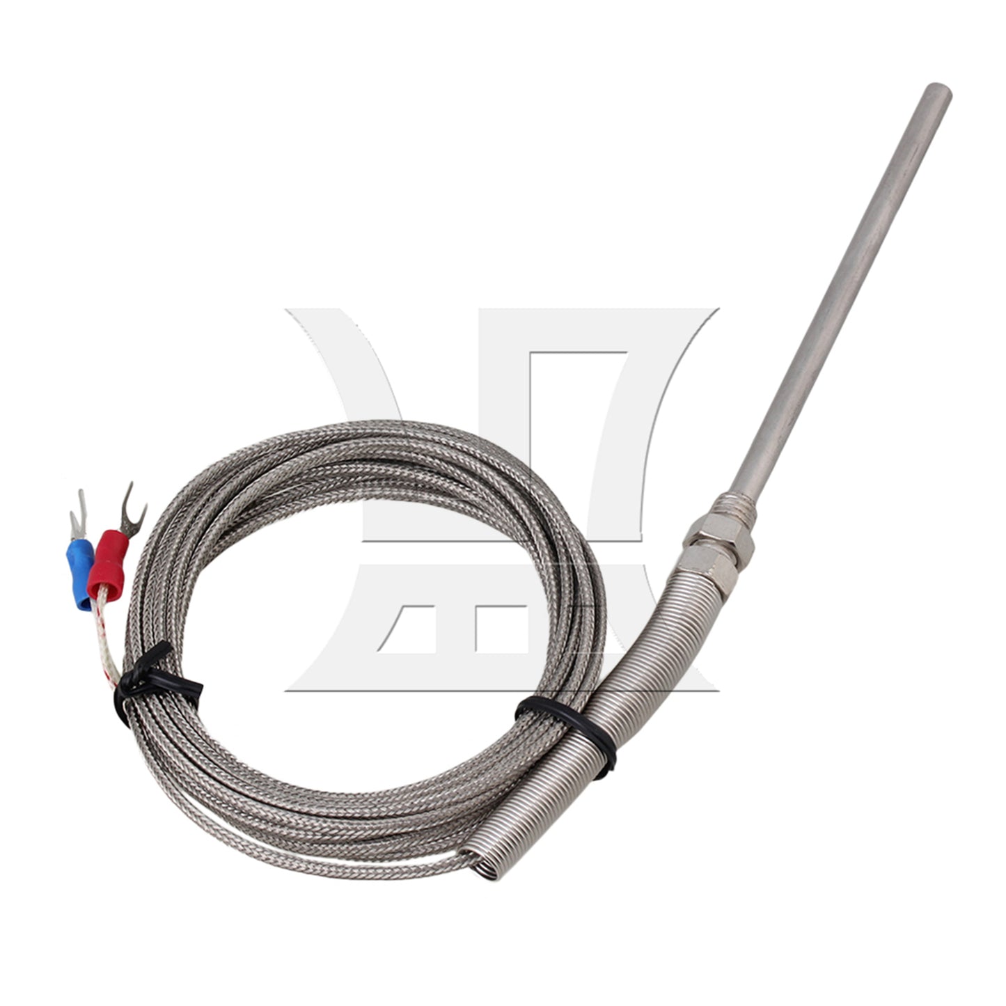 BQLZR Stainless Steel Thermocouple Cable 0.5x10x300cm Silver for Petrochemical Industry