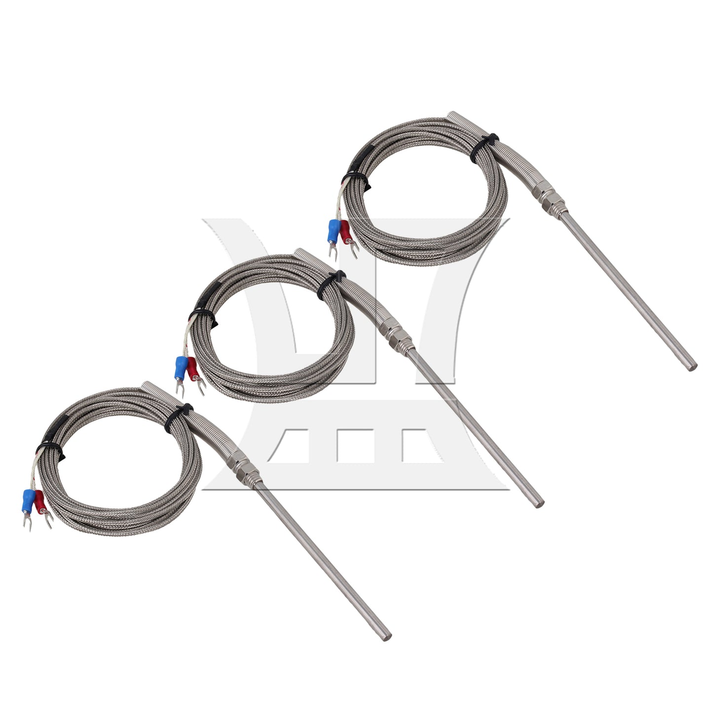 BQLZR Stainless Steel Thermocouple Cable 0.5x10x300cm Silver for Petrochemical Industry