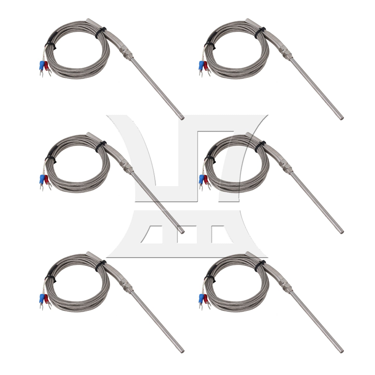 BQLZR Stainless Steel Thermocouple Cable 0.5x10x300cm Silver for Petrochemical Industry