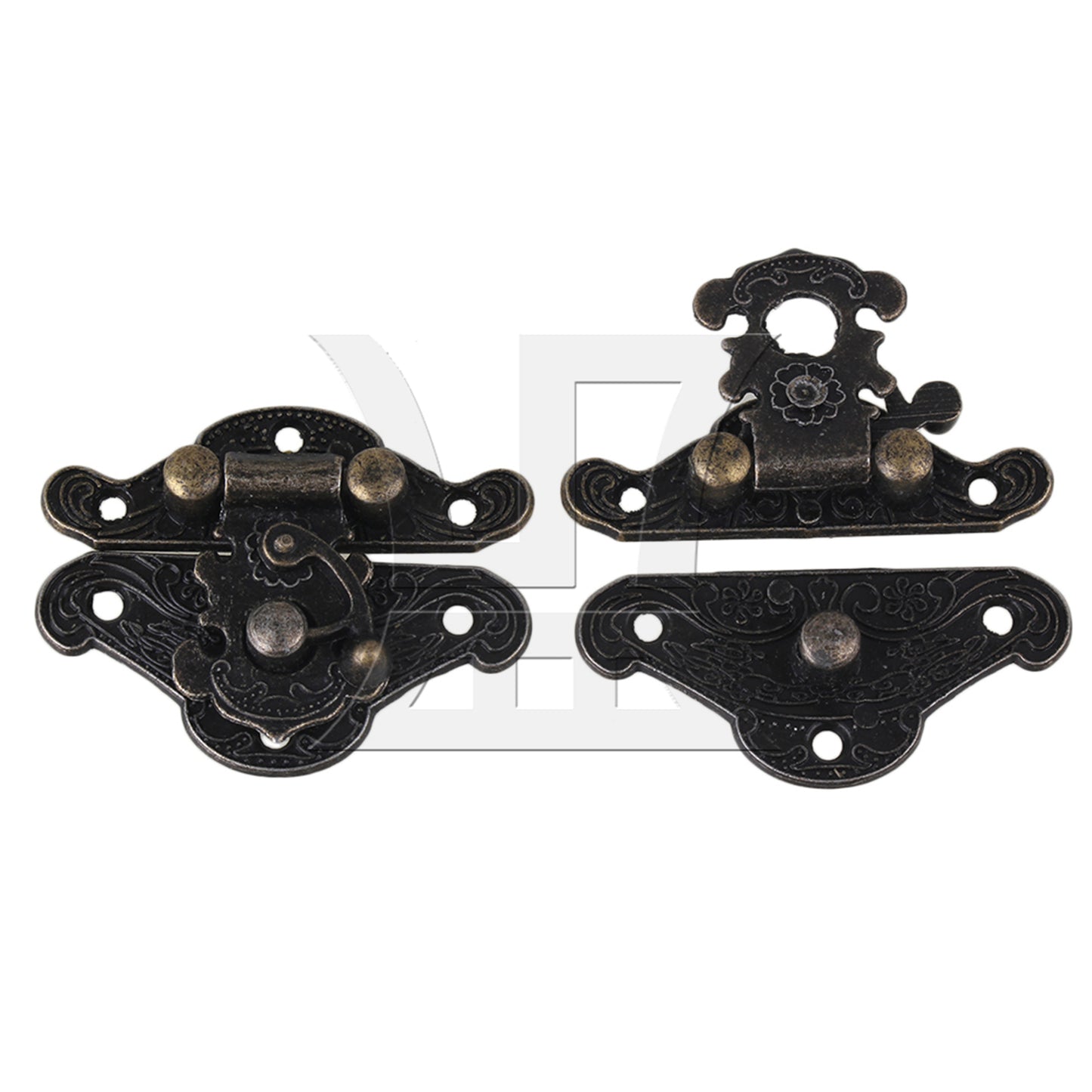 BQLZR 20 x BQLZR Bronze 28x23mm Vintage Style Small Wooden Box Hasp Lock Latch