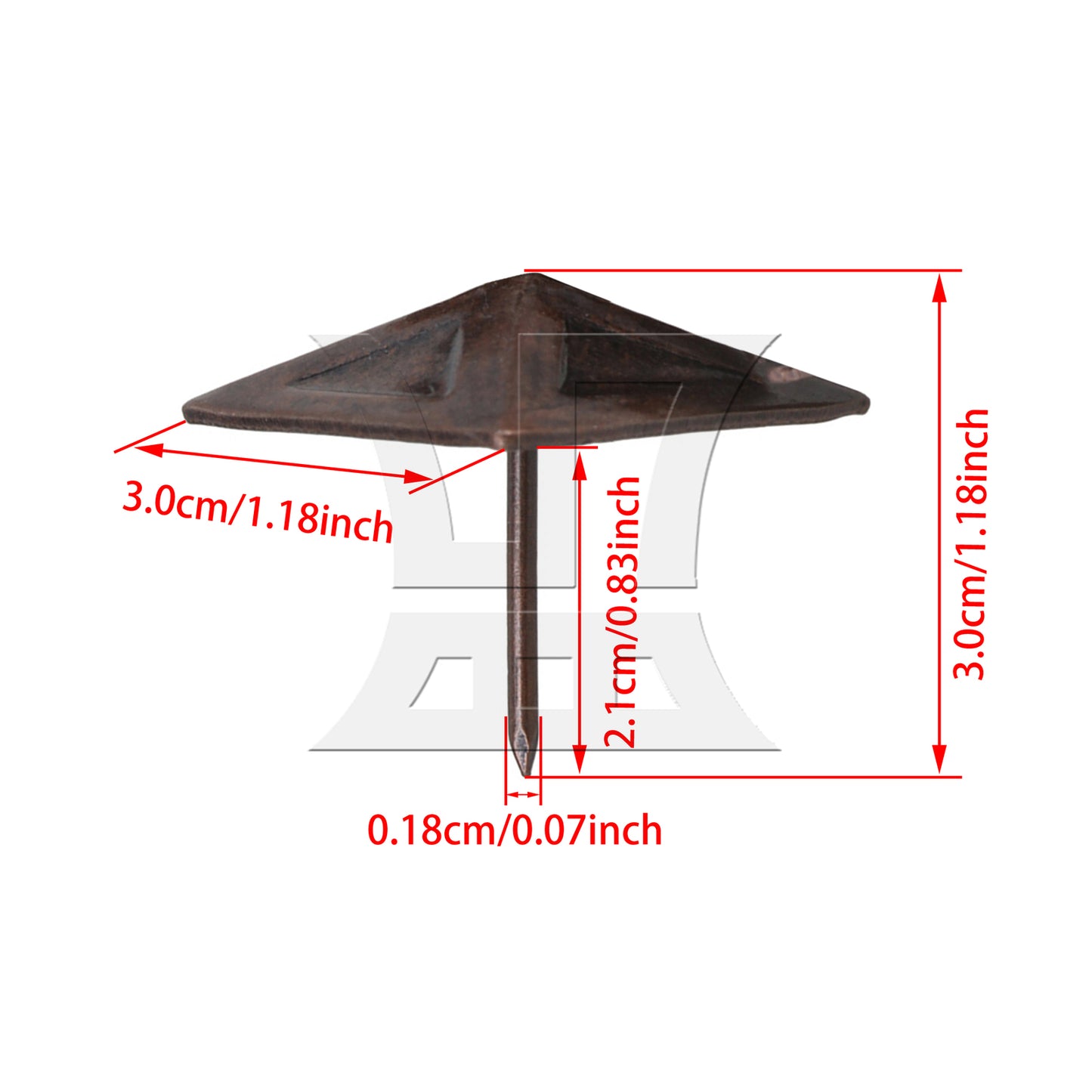 BQLZR Red Bronze Furniture Decorative Nails Upholstery Tacks Square Studs