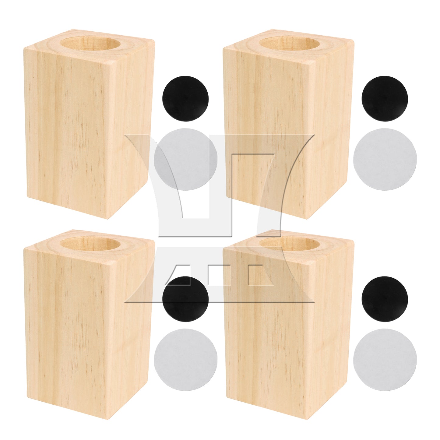 BQLZR  Round Hole Wooden Furniture Lifter Bed Table sofa Riser 10x5cm