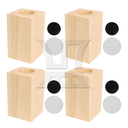 BQLZR  Round Hole Wooden Furniture Lifter Bed Table sofa Riser 10x5cm