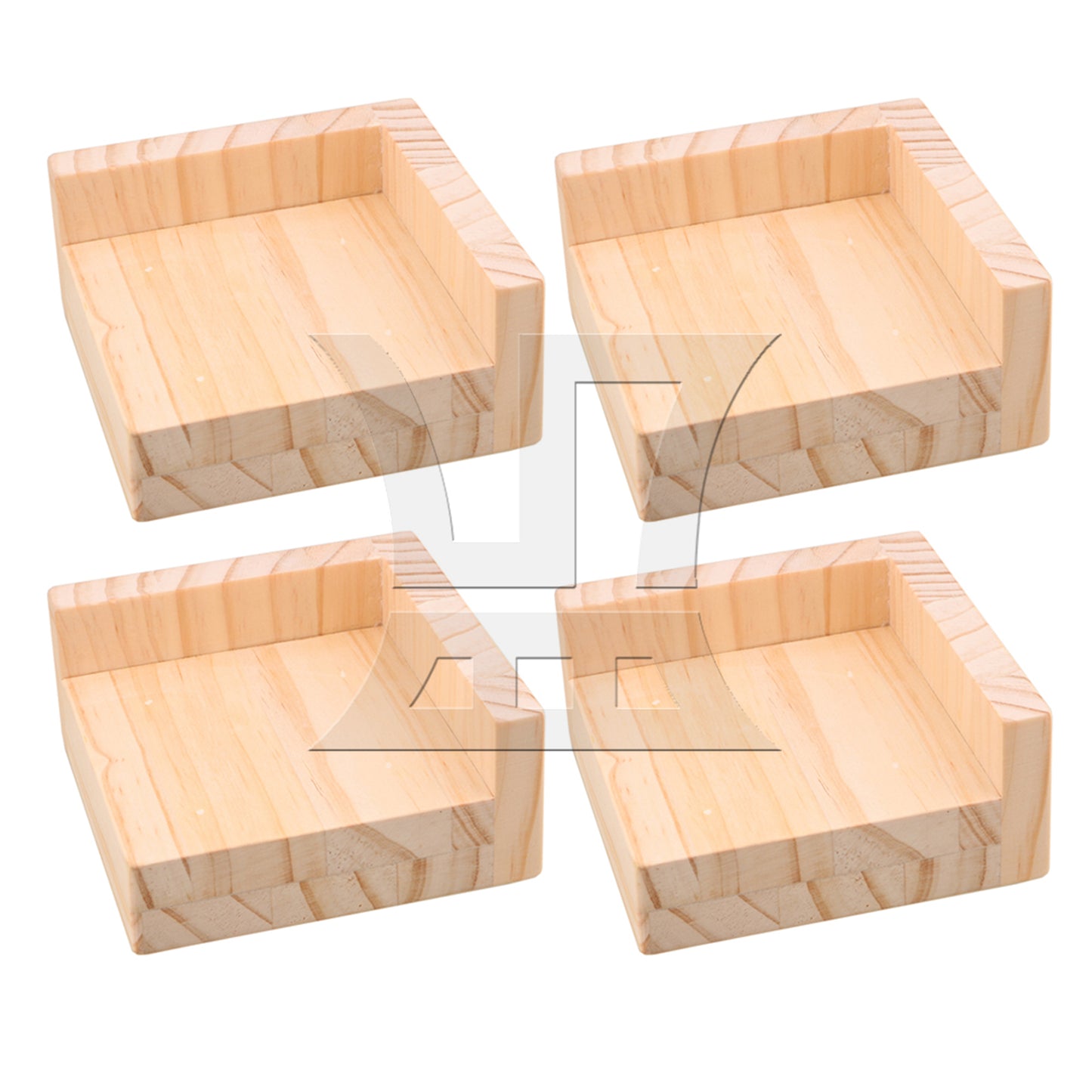 BQLZR  9.8x9.8CM Slot L-shaped Wood Furniture Lifter Sofa Table Leg Riser Add 3cm