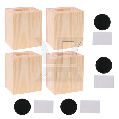 BQLZR 4x2.5CM Closed Hole Wood Furniture Lifter Bed Sofa Table Riser Add 5cm