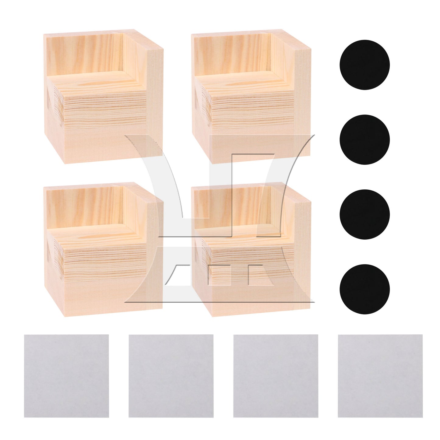 BQLZR 6x6CM Slot L-shaped Wood Furniture Lifter Bed Sofa Table Riser Add 5cm BQLZR