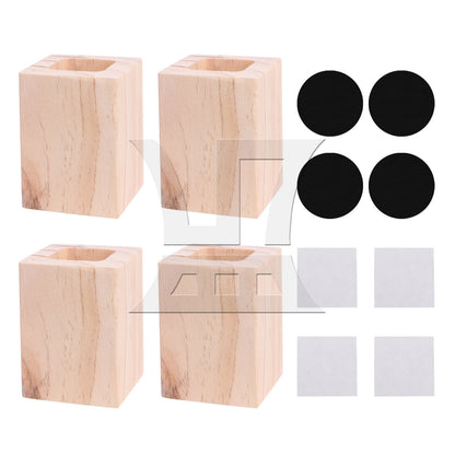 BQLZR  Closed Square Hole Wood Furniture Lifter Bed Table Riser Add 5cm
