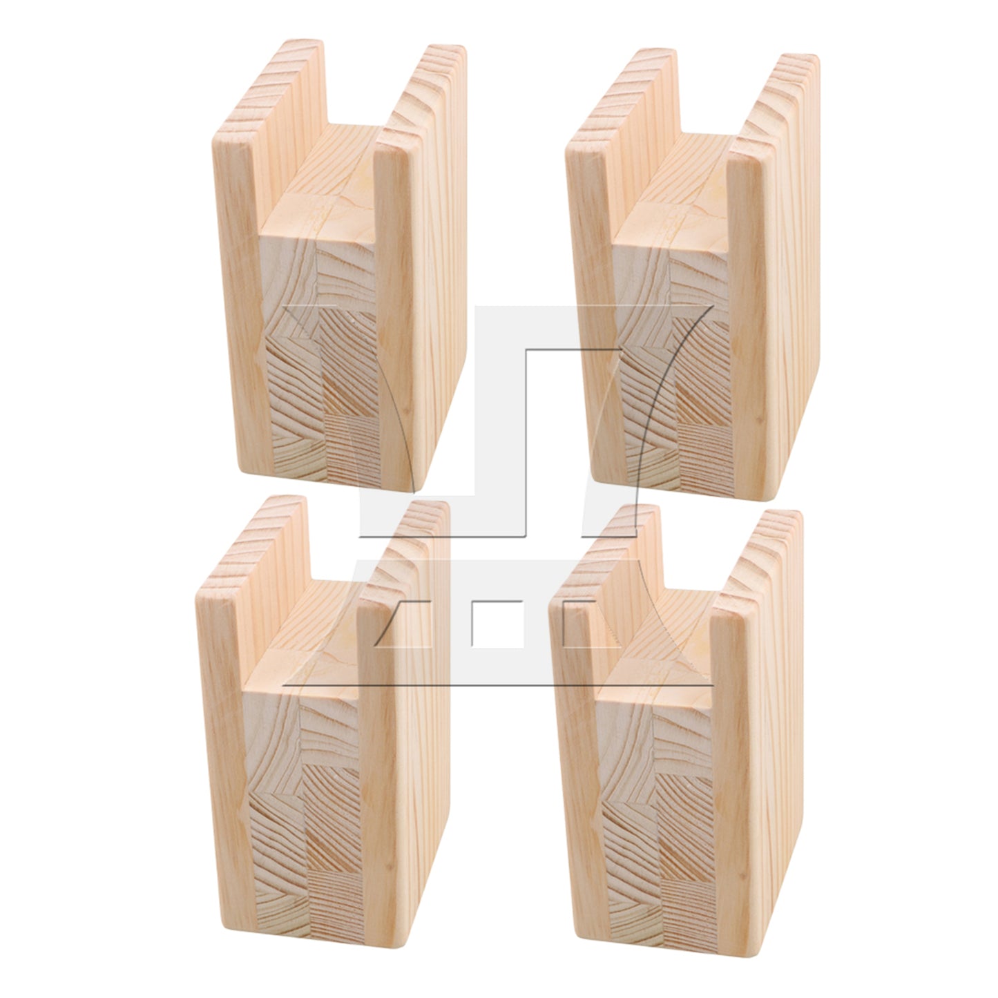 BQLZR 4cm Groove Wood Cube Furniture Lifter Bed Sofa Table Riser Height 5cm