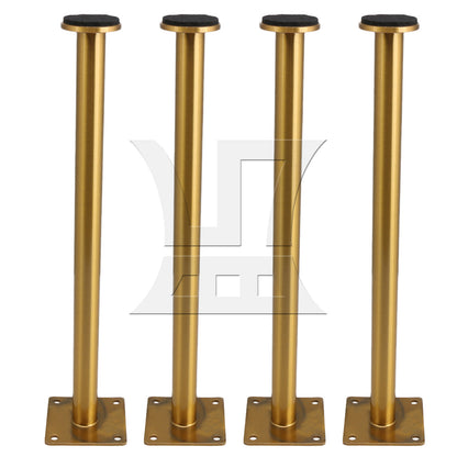 BQLZR 4pcs 6x30cm Sofa Cabinet Bed Round Metal Furniture Legs Feet Adjust 2cm Golden