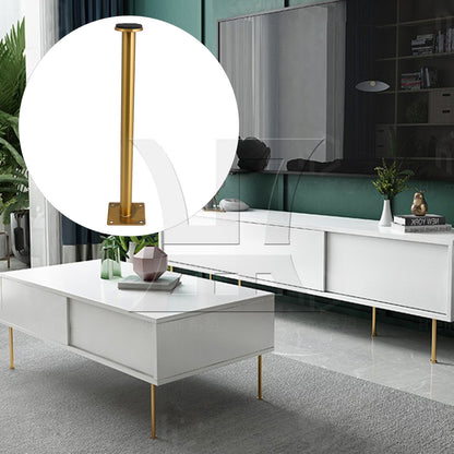 BQLZR 4pcs 6x30cm Sofa Cabinet Bed Round Metal Furniture Legs Feet Adjust 2cm Golden