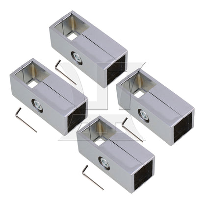 BQLZR Silver Square Tube Connector 2 Way Clamp Drying Rack Fitting for 25mm Pipe