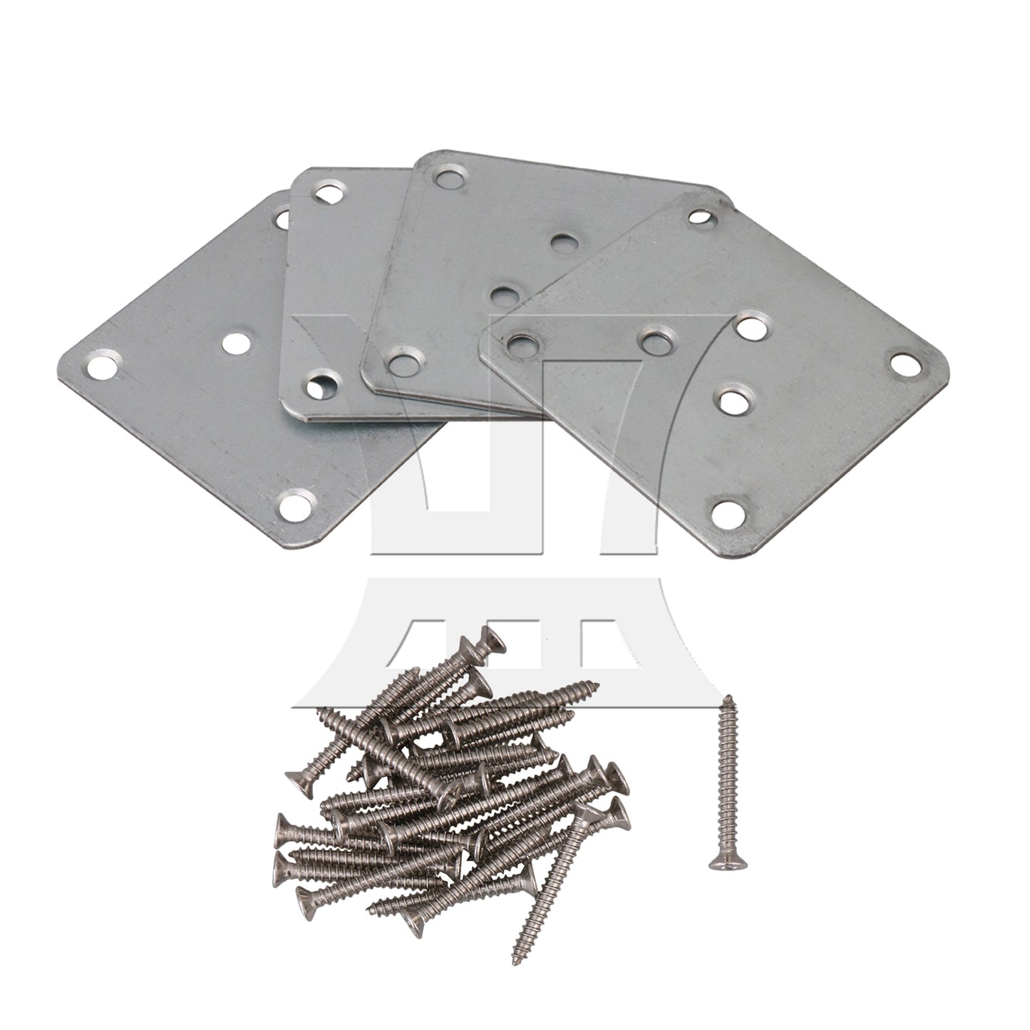 BQLZR 7x7cm Table Legs Iron Mounting Plates with 3 M5.8 Holes Silver