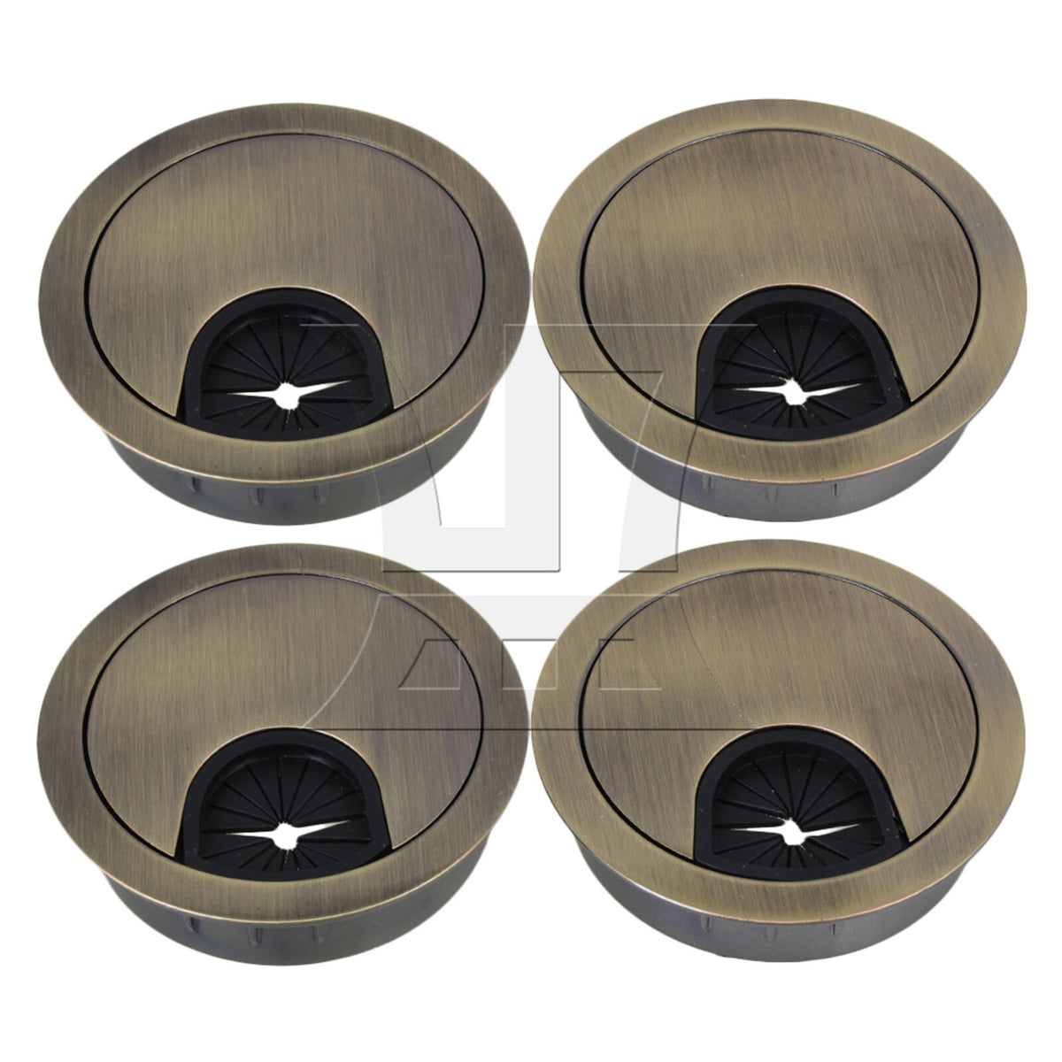 BQLZR Zinc Alloy 50mm Bronze Cable Grommets Office Desk Tidy Wire Hole Cover Set of 2