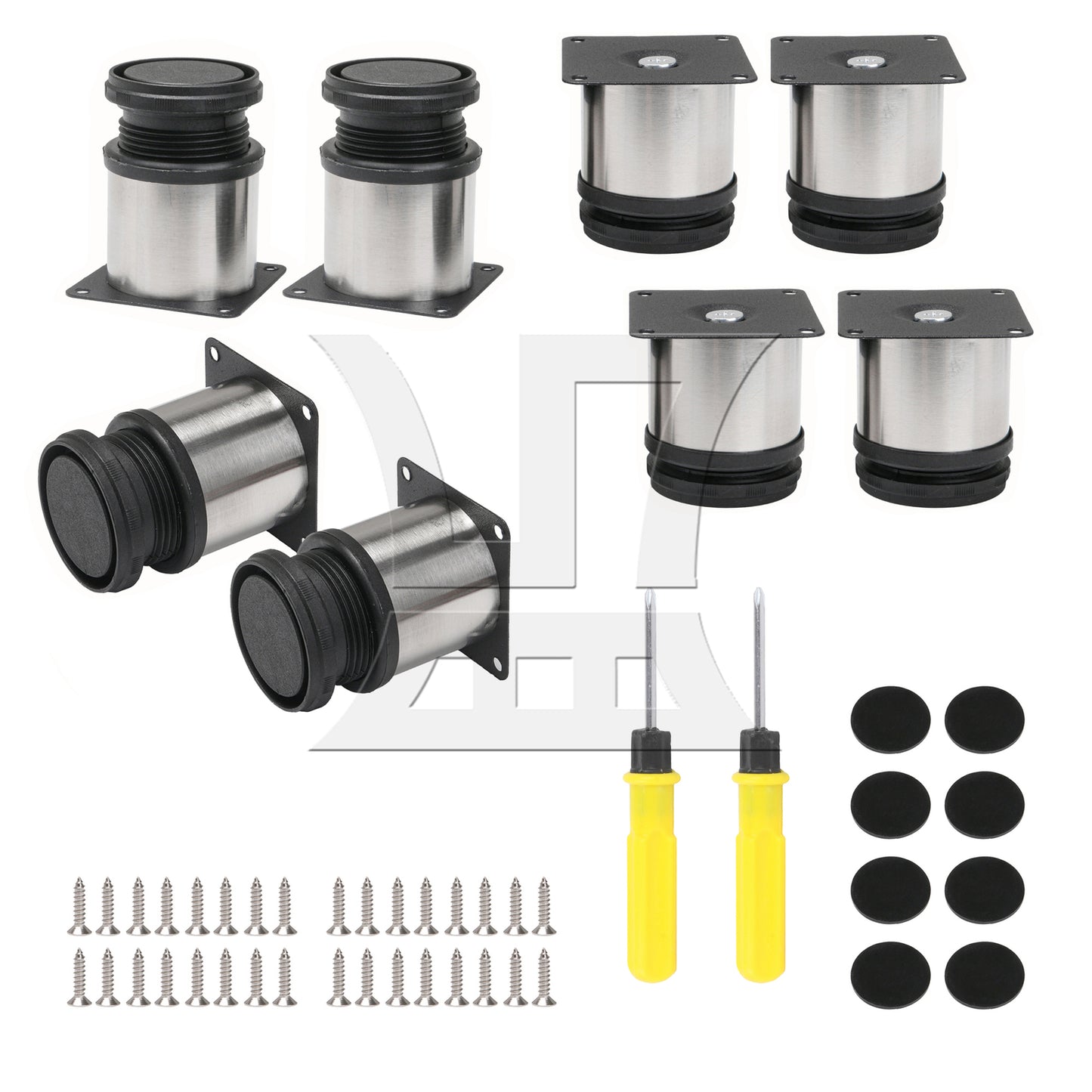 BQLZR 1.97"x2.36" Furniture Legs Stainless Steel Adjustable Cabinet Feet