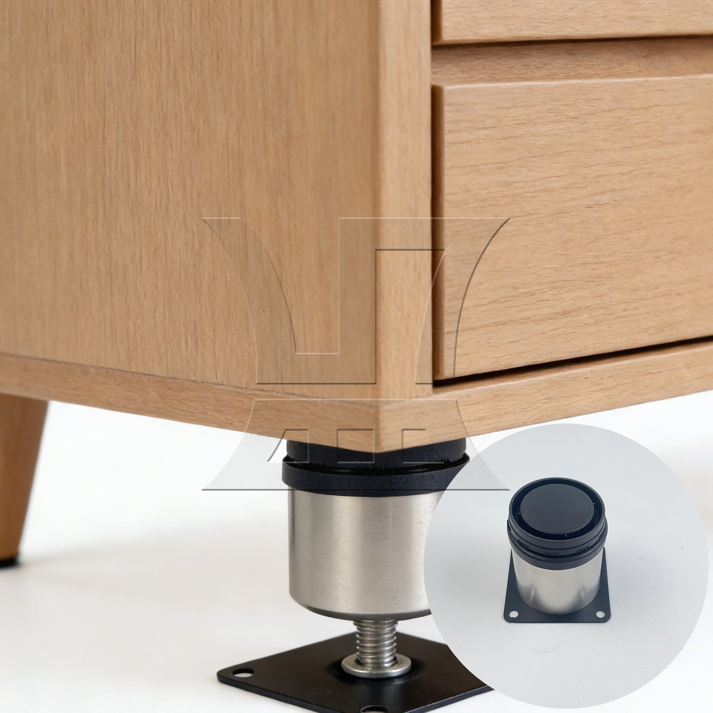 BQLZR 1.97"x2.36" Furniture Legs Stainless Steel Adjustable Cabinet Feet