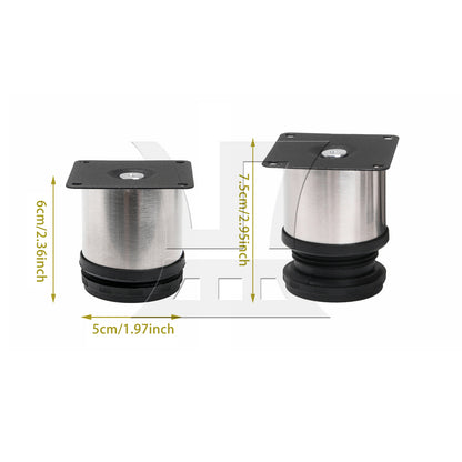 BQLZR 1.97"x2.36" Furniture Legs Stainless Steel Adjustable Cabinet Feet