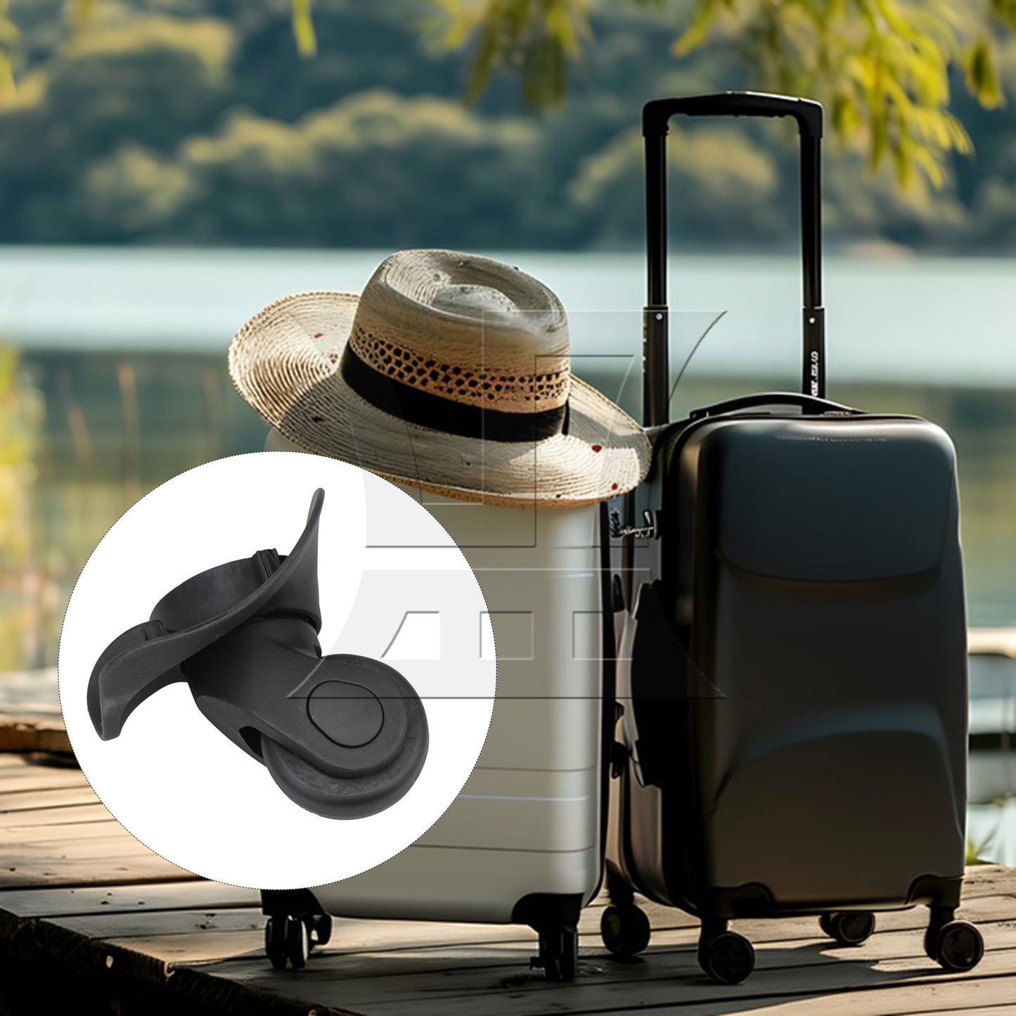 BQLZR Left Luggage Mute Wheels Black W041-L with Dual-purpose Screwdrivers