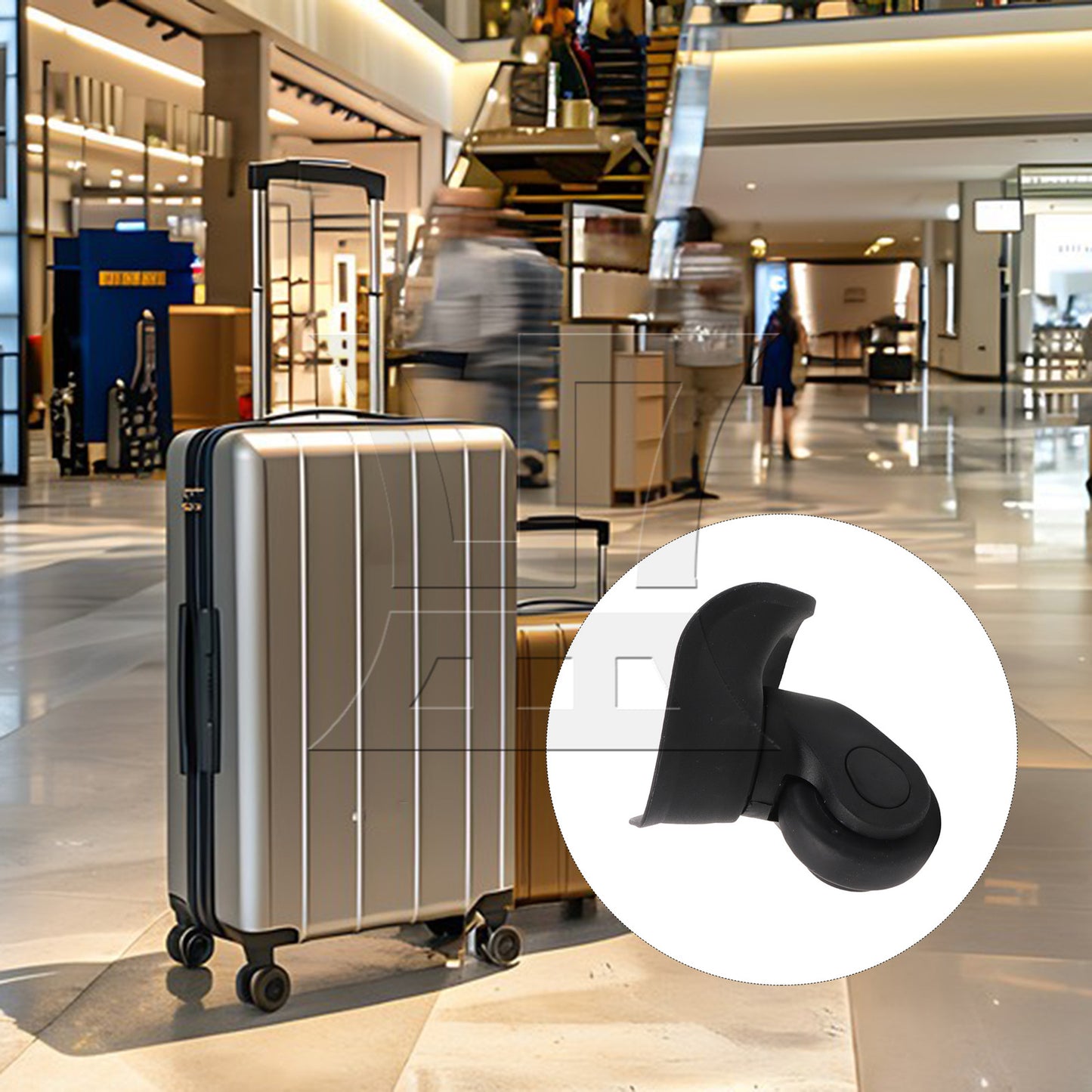 BQLZR Left Luggage Mute Wheels Black W041-L with Dual-purpose Screwdrivers