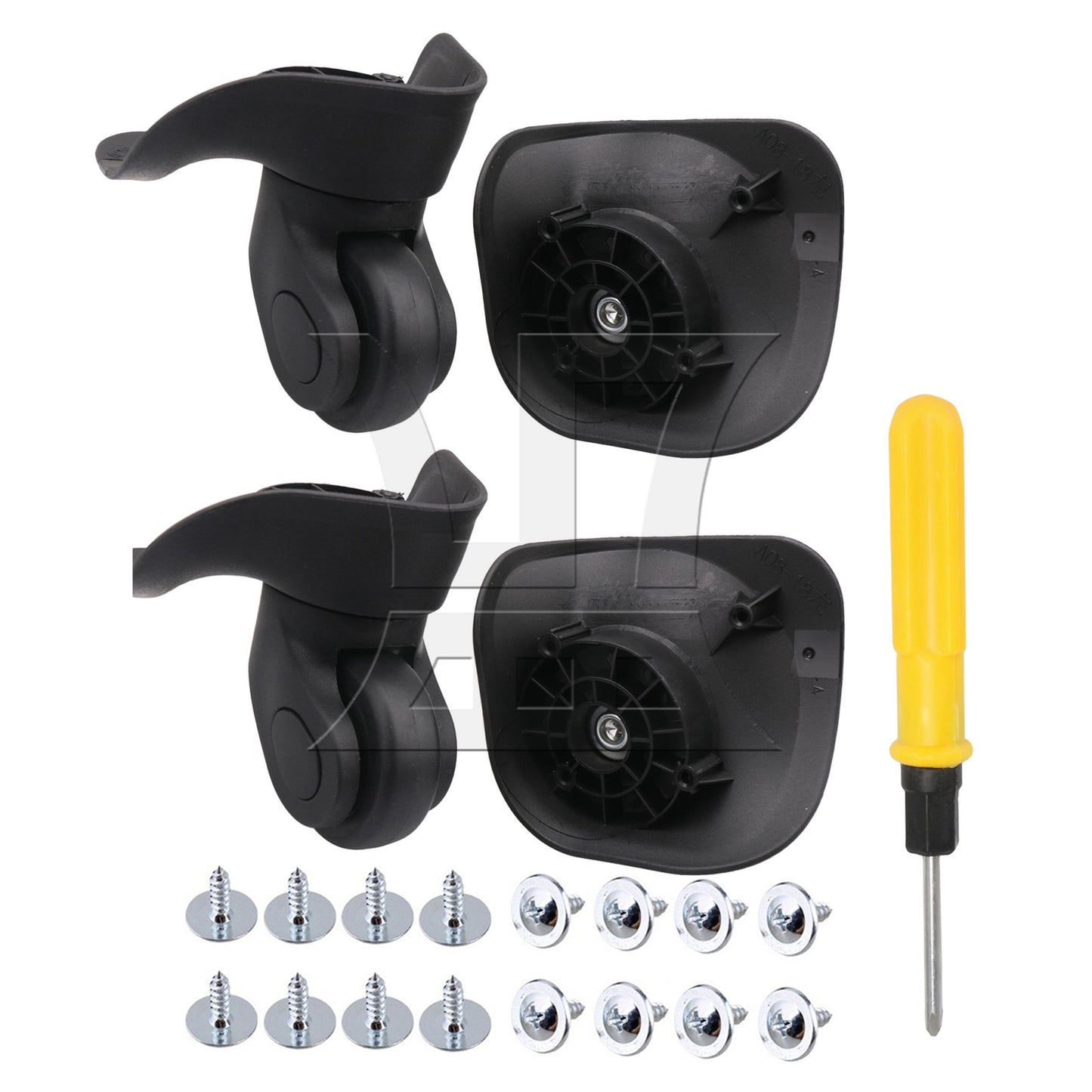 BQLZR Left Luggage Mute Wheels Black W041-L with Dual-purpose Screwdrivers
