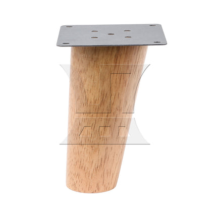 BQLZR 8Pcs Solid Wood Color Furniture Leg 4.72x2.28x1.49inch & Plate & Screw & Pad