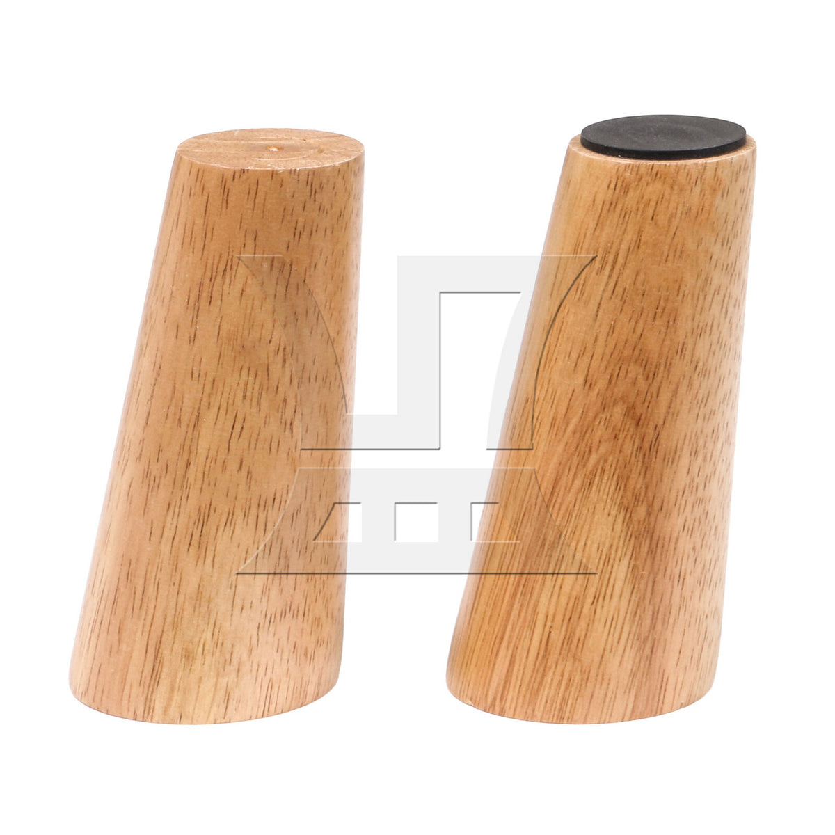 BQLZR 8Pcs Solid Wood Color Furniture Leg 4.72x2.28x1.49inch & Plate & Screw & Pad