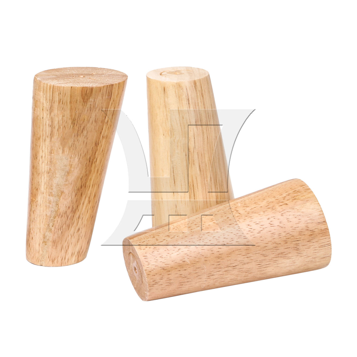 BQLZR 8Pcs Solid Wood Color Furniture Leg 4.72x2.28x1.49inch & Plate & Screw & Pad