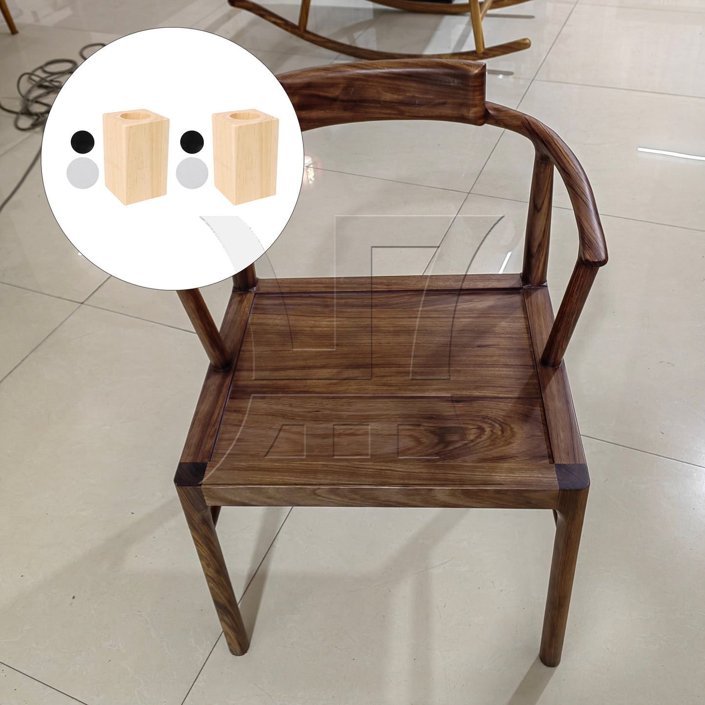 BQLZR  Round Hole Wooden Furniture Lifter Bed Table sofa Riser 10x5cm