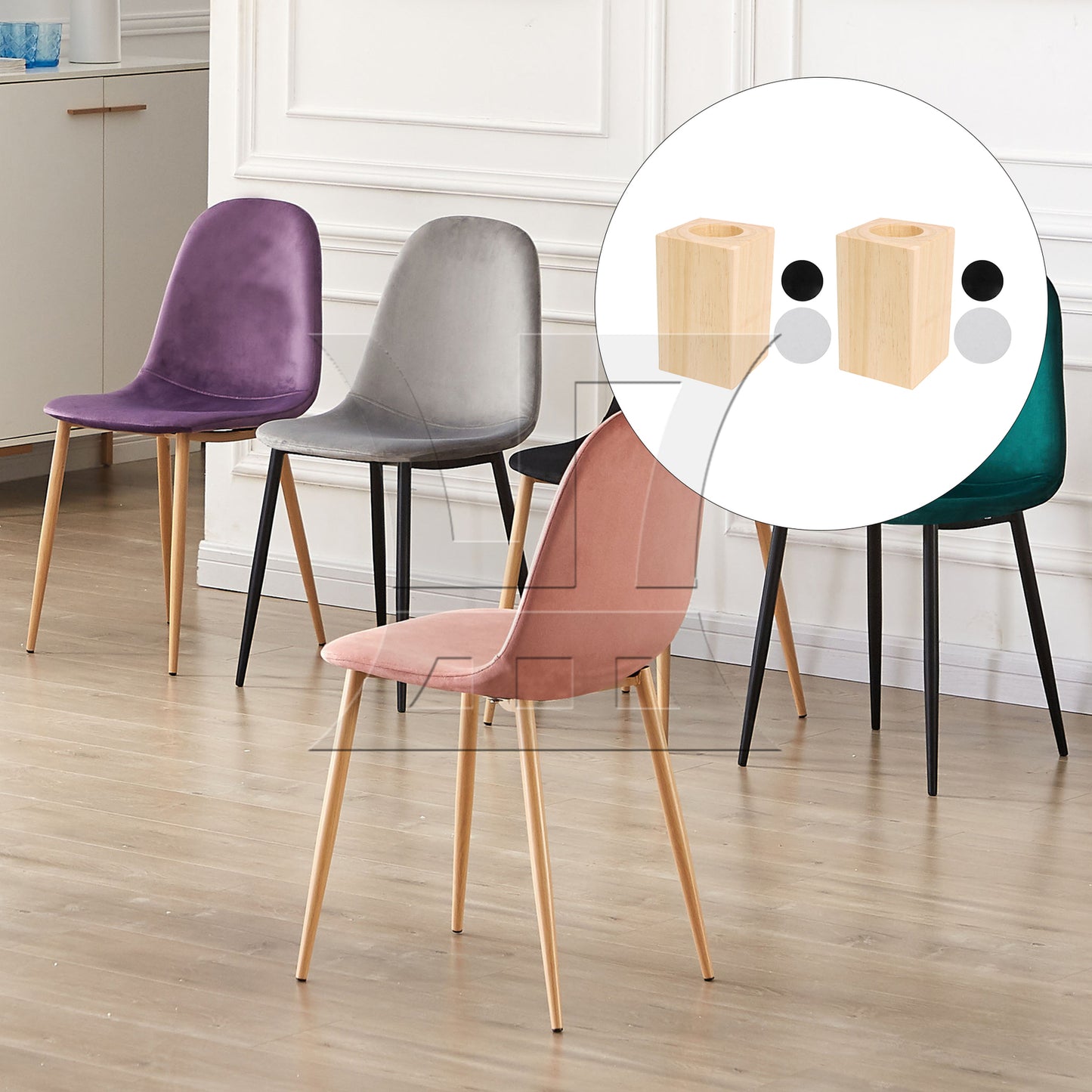 BQLZR  Round Hole Wooden Furniture Lifter Bed Table sofa Riser 10x5cm