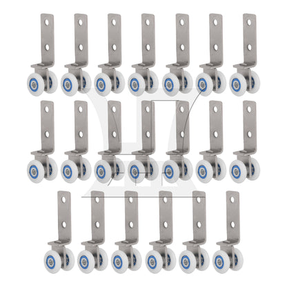 BQLZR 20 Pieces 19mm Dia Bend Pipe Metal Bearing Pulley for Sliding Door Window