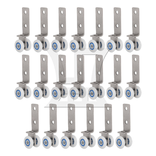 BQLZR 20 Pieces 19mm Dia Bend Pipe Metal Bearing Pulley for Sliding Door Window