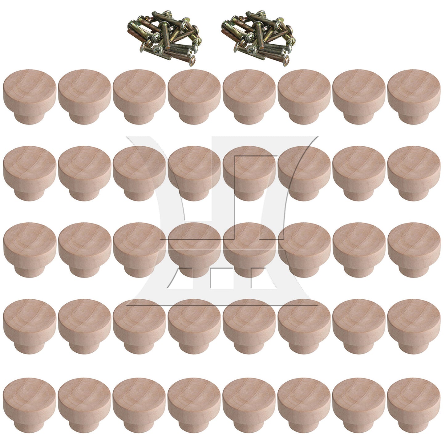 BQLZR Wood Color Wood Pull Knobs 35x25mm for Drawer and Cabinet