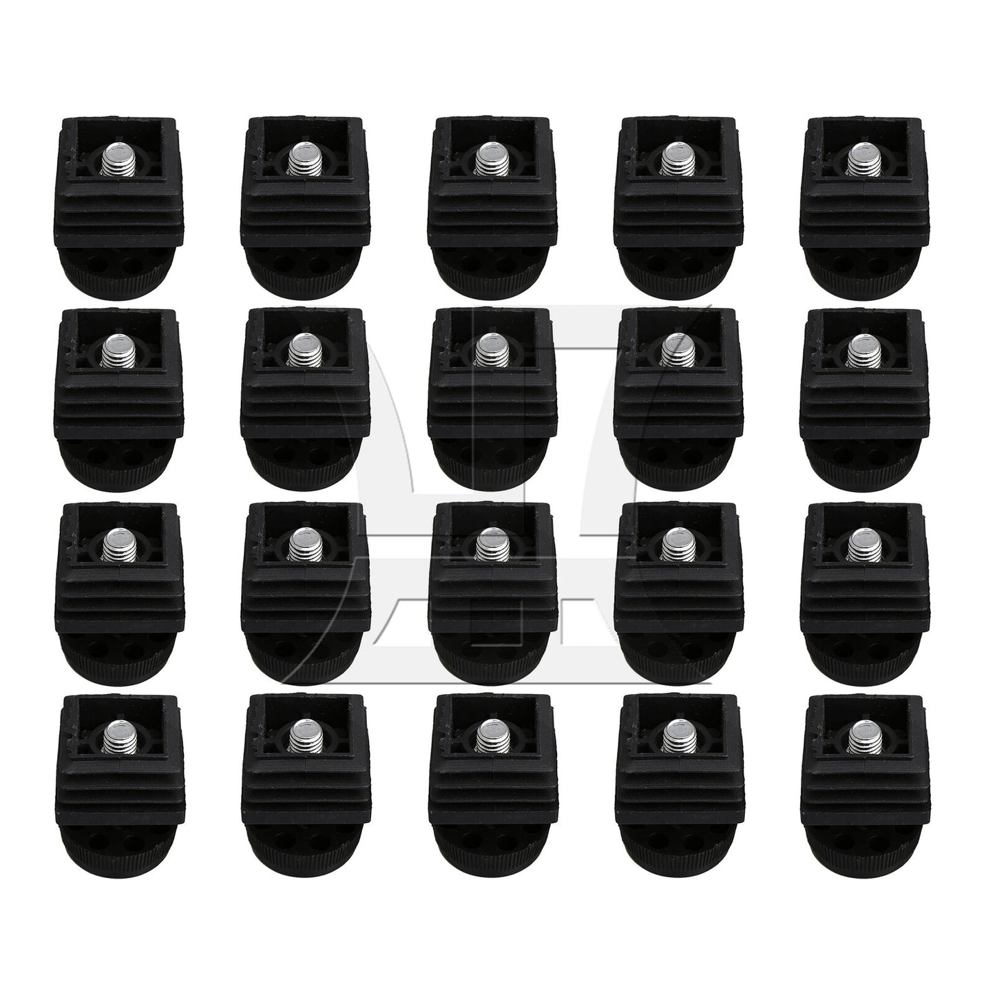 BQLZR M8 Female Thread 3x3cm Square Tube Insert End With Adjust Feet BQLZR