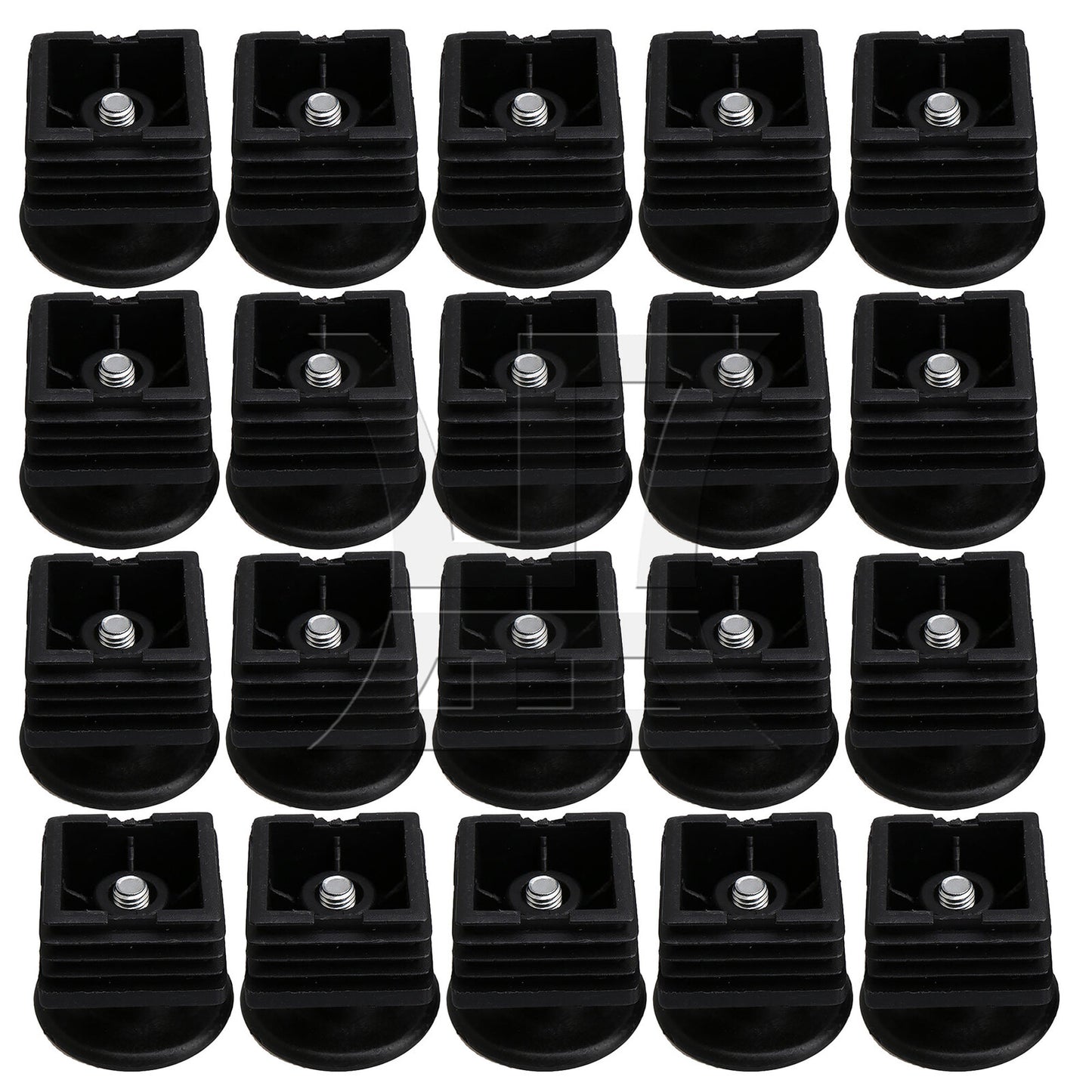 BQLZR M8 Female Thread 4x4cm Square Tube Insert End With Thread Feet BQLZR
