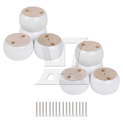 BQLZR White Eucalyptus-Wood Furniture Feet 100kg Bearing Weight Lifter 67x67x40mm