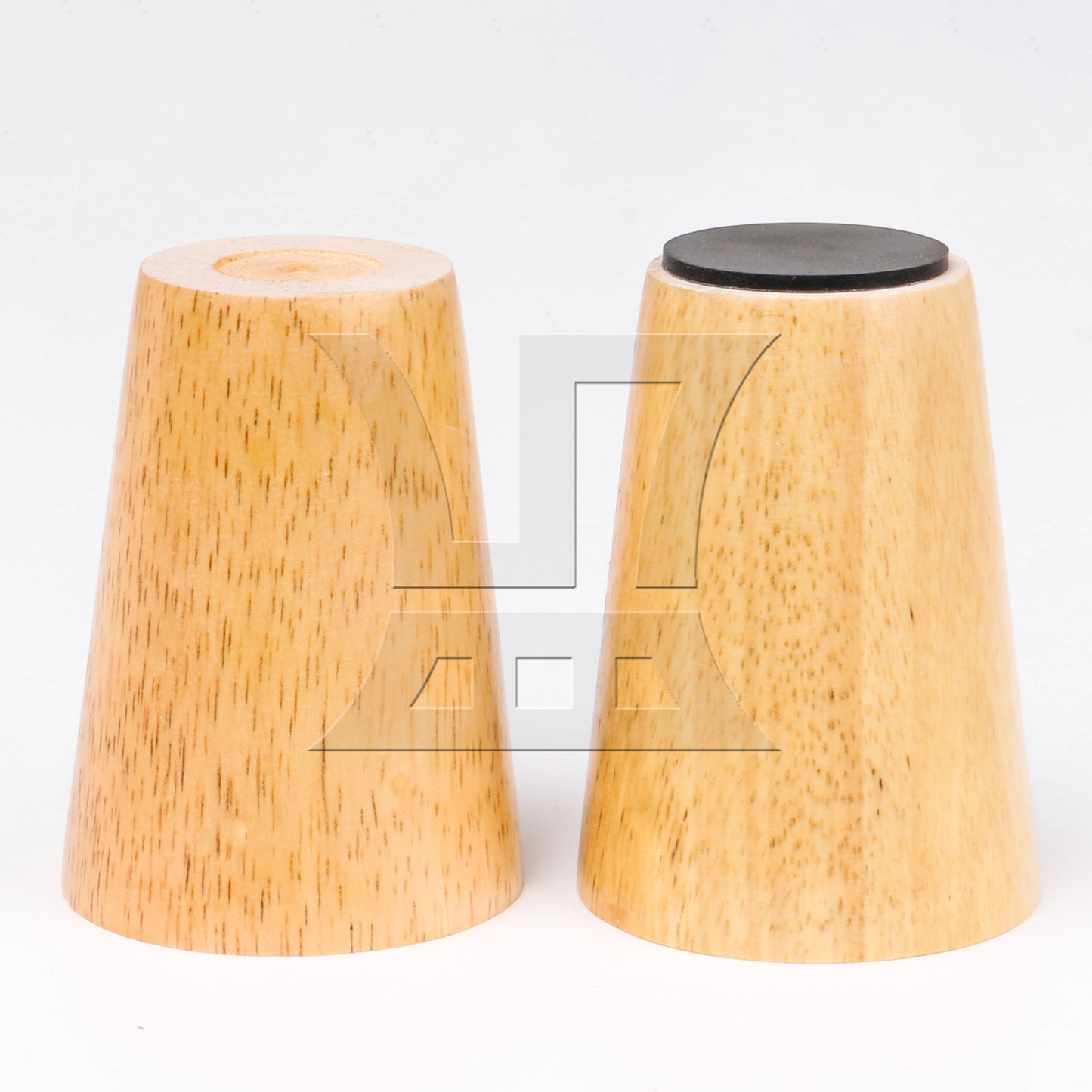 BQLZR 8 Pieces Wood Color Round Furniture Leg 3.15x2.28x1.5inch with Mouting Part