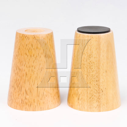 BQLZR 8 Pieces Wood Color Round Furniture Leg 3.15x2.28x1.5inch with Mouting Part