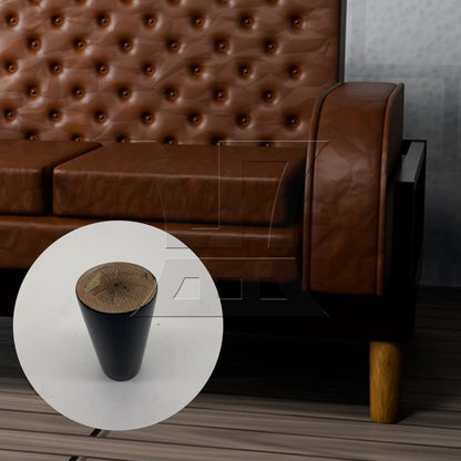BQLZR 8 Pieces Wood Color Round Furniture Leg 3.15x2.28x1.5inch with Mouting Part