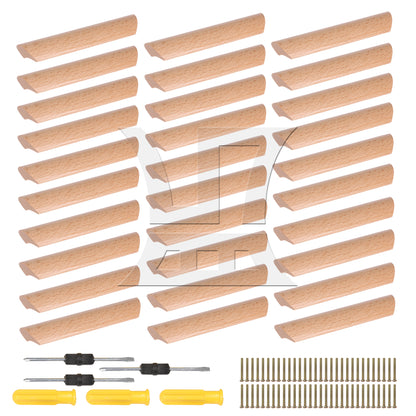 BQLZR 4.92" Wooden Drawer Handle Unfinished Furniture Pulls Handles with Screws