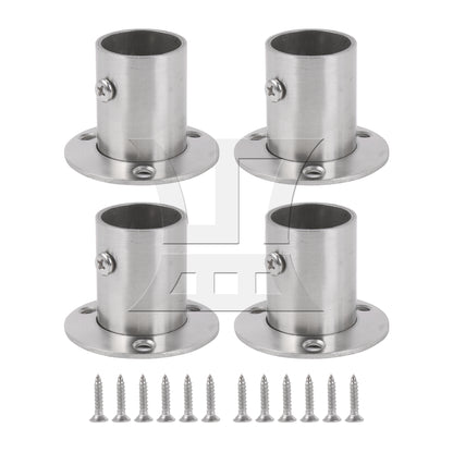 BQLZR  Silver Stainless Steel Closet Rod Flange Socket Holder For 25mm Pipe