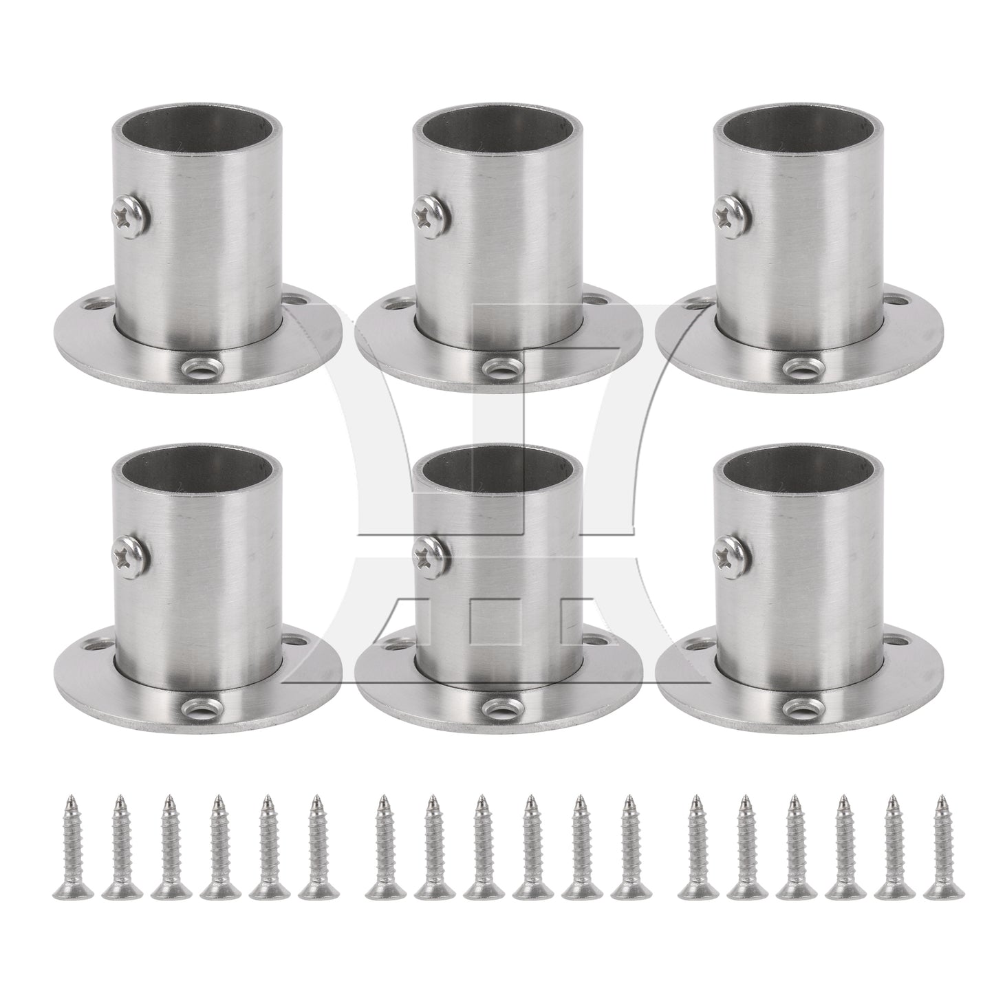 BQLZR  Silver Stainless Steel Closet Rod Flange Socket Holder For 25mm Pipe