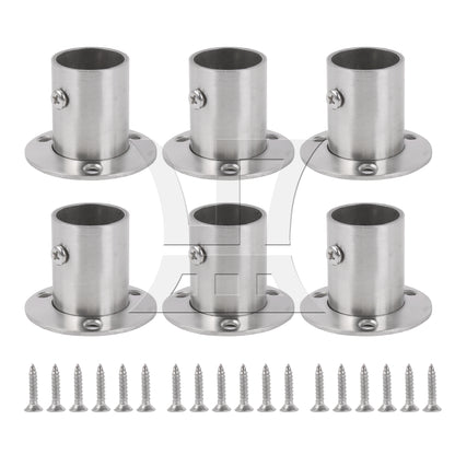 BQLZR  Silver Stainless Steel Closet Rod Flange Socket Holder For 25mm Pipe